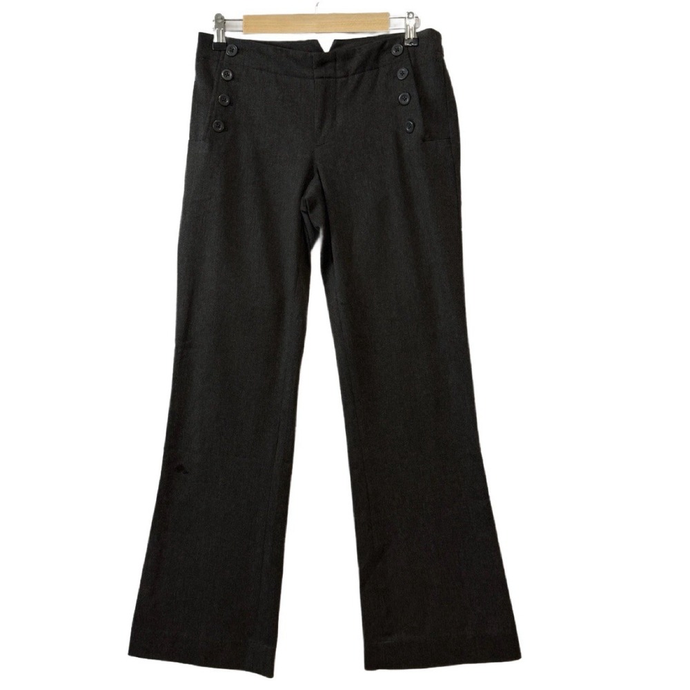 Gap Trouser Slacks Sailor Button Size‎ 4 Regular Stretch Dark Gray RN54023